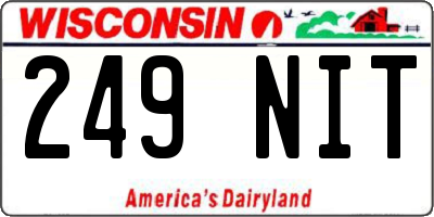 WI license plate 249NIT