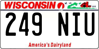WI license plate 249NIU