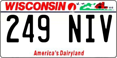 WI license plate 249NIV