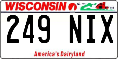 WI license plate 249NIX