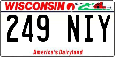 WI license plate 249NIY