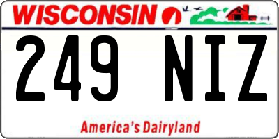 WI license plate 249NIZ