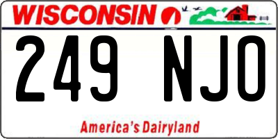 WI license plate 249NJO