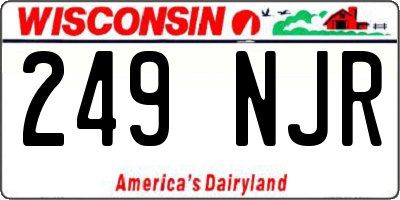 WI license plate 249NJR