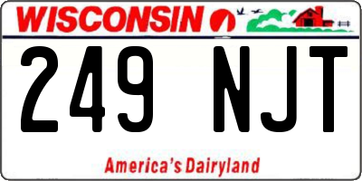 WI license plate 249NJT
