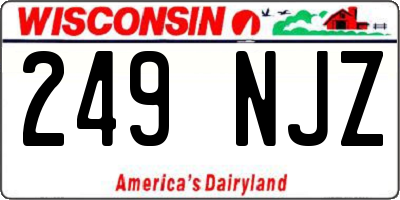 WI license plate 249NJZ