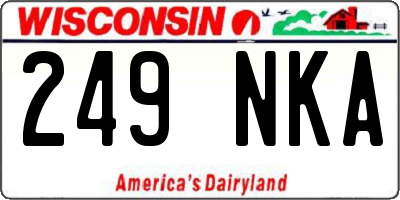 WI license plate 249NKA