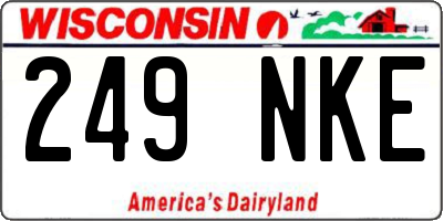 WI license plate 249NKE