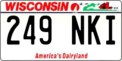 WI license plate 249NKI