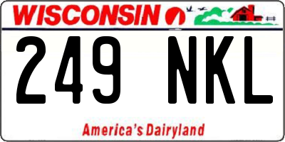 WI license plate 249NKL