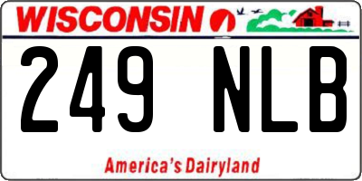 WI license plate 249NLB