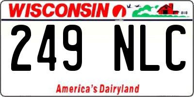 WI license plate 249NLC
