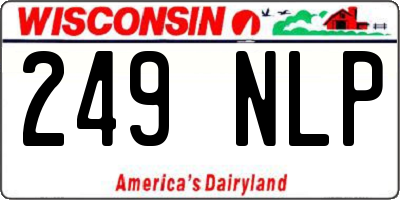 WI license plate 249NLP