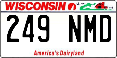 WI license plate 249NMD