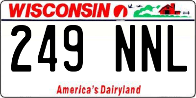 WI license plate 249NNL