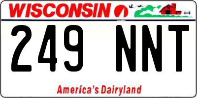 WI license plate 249NNT