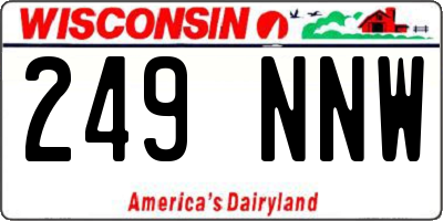 WI license plate 249NNW