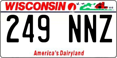 WI license plate 249NNZ