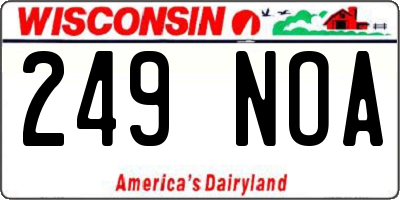 WI license plate 249NOA
