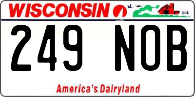 WI license plate 249NOB