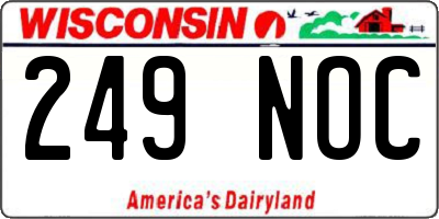 WI license plate 249NOC