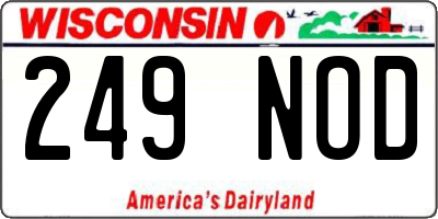 WI license plate 249NOD