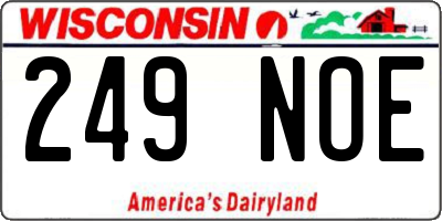 WI license plate 249NOE