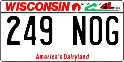 WI license plate 249NOG