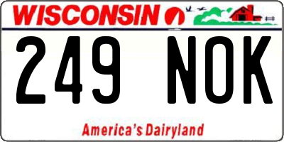 WI license plate 249NOK