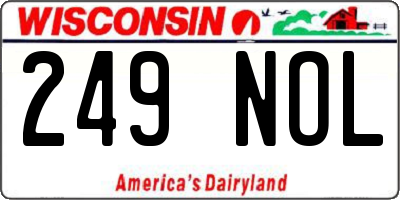 WI license plate 249NOL