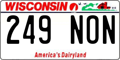 WI license plate 249NON