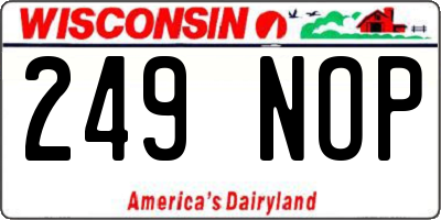 WI license plate 249NOP