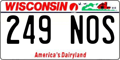 WI license plate 249NOS