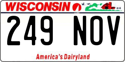 WI license plate 249NOV