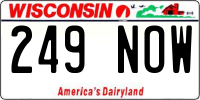WI license plate 249NOW