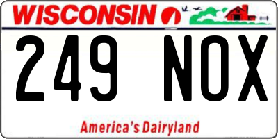 WI license plate 249NOX