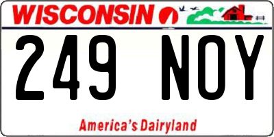 WI license plate 249NOY