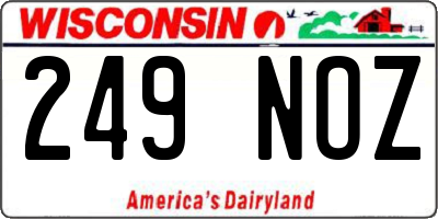 WI license plate 249NOZ