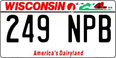 WI license plate 249NPB