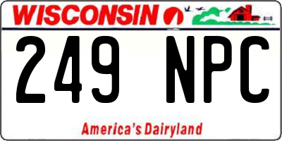 WI license plate 249NPC
