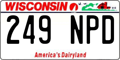 WI license plate 249NPD