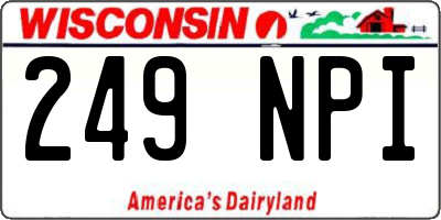 WI license plate 249NPI