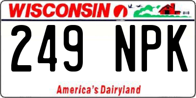 WI license plate 249NPK