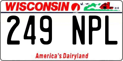 WI license plate 249NPL