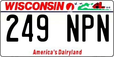 WI license plate 249NPN
