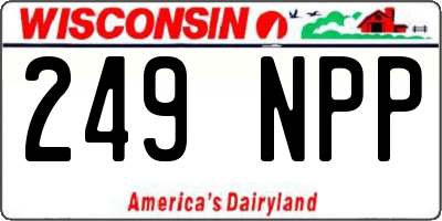 WI license plate 249NPP