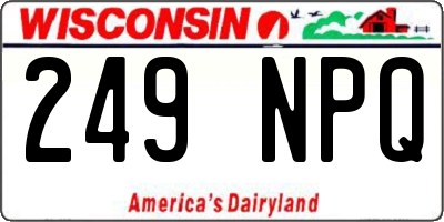 WI license plate 249NPQ
