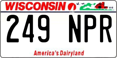 WI license plate 249NPR