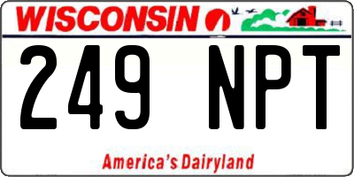 WI license plate 249NPT