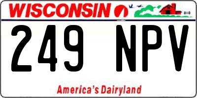 WI license plate 249NPV